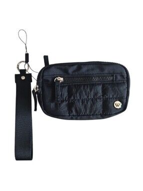 Narwey Black Quilted RFID Wristlet Wallet Women’s Nylon Travel Pouch NWOT